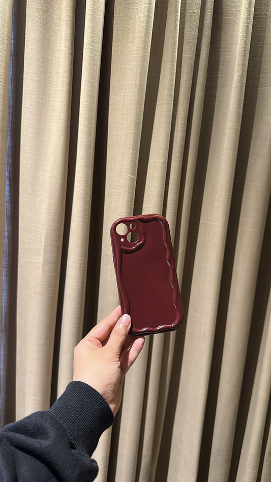 Burgundy ๐ทCherry Wavy Wine Case (FLAT 50% OFF)