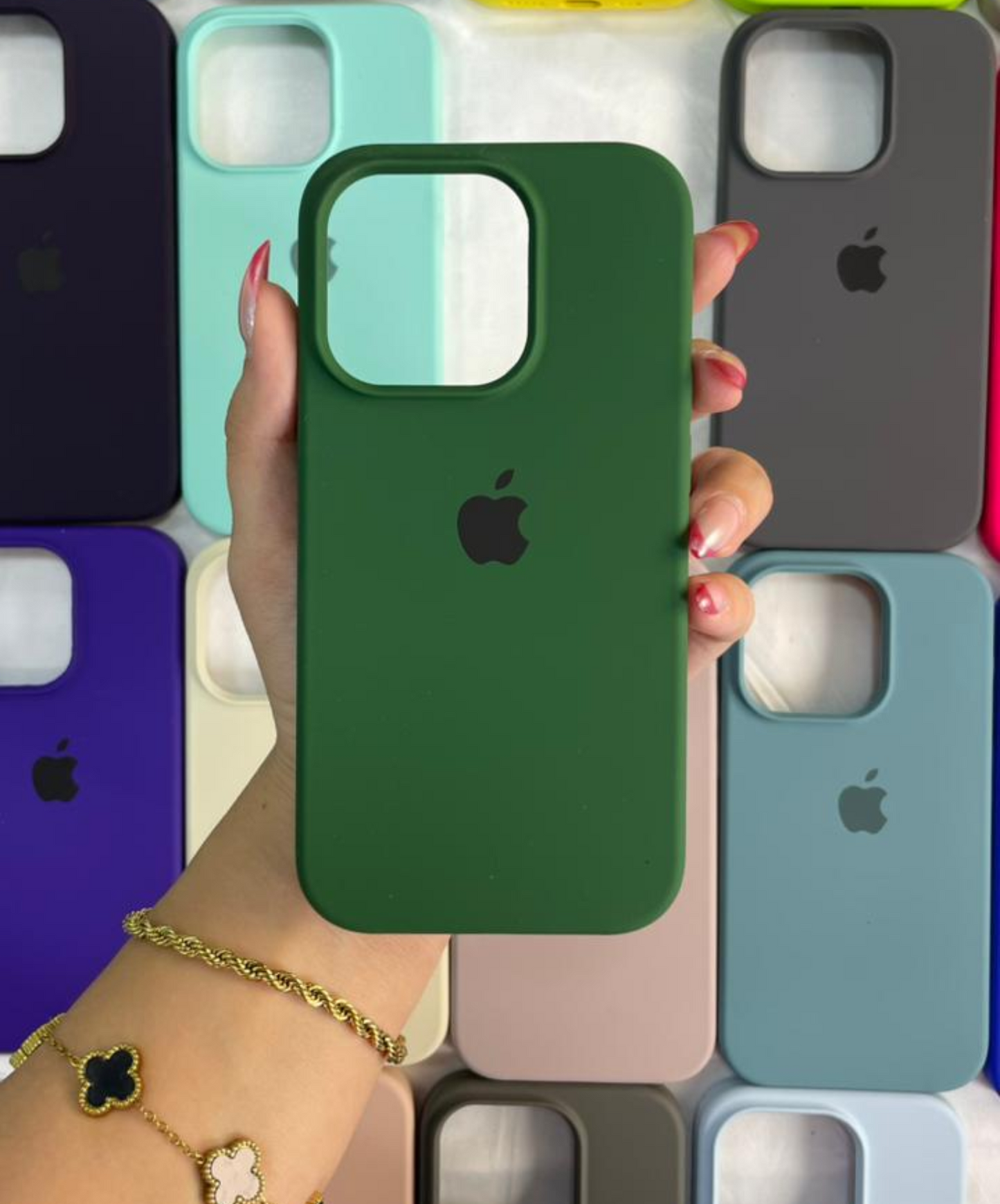 Army Green (Dark Green) π Silicon Case With Soft Padding