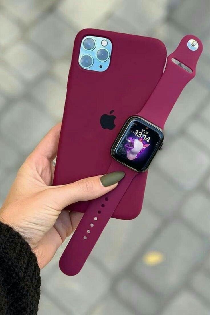 Plum Wine 🍷 (Dark Maroon) Silicon Case With Soft Padding
