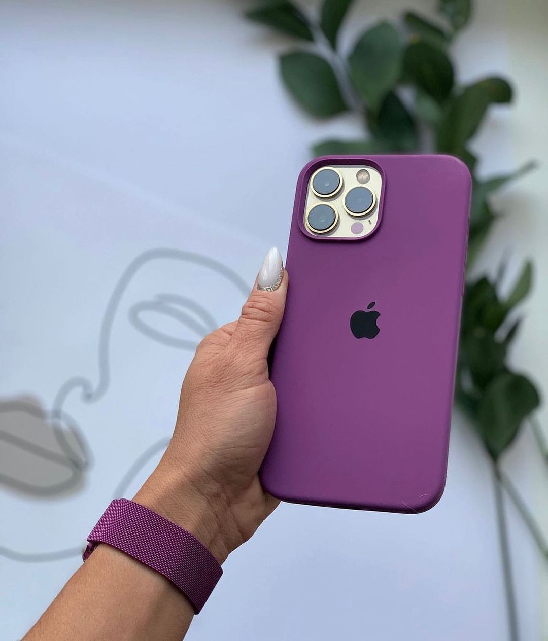 Purple 💜 Silicon Case With Soft Padding