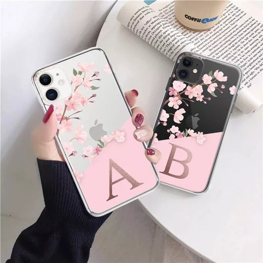 Letter Transparent Customize Printed Case👻