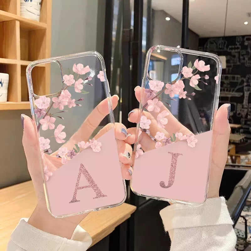 Letter Transparent Customize Printed Case👻