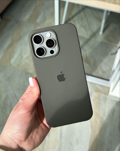 Natural Titanium (Light Grey) Silicon Case With Soft Padding 🩶
