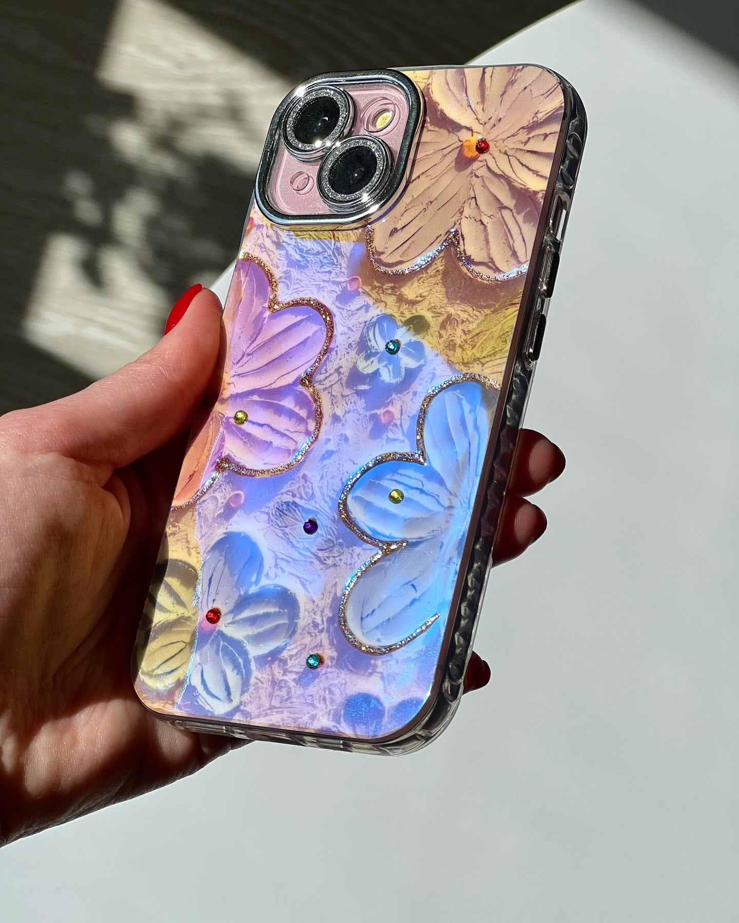Floral 🍁 IMD Case With Shimmer Lens Covered