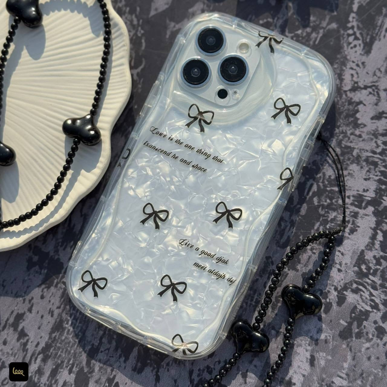 Black Bow Case With Charm 🪢