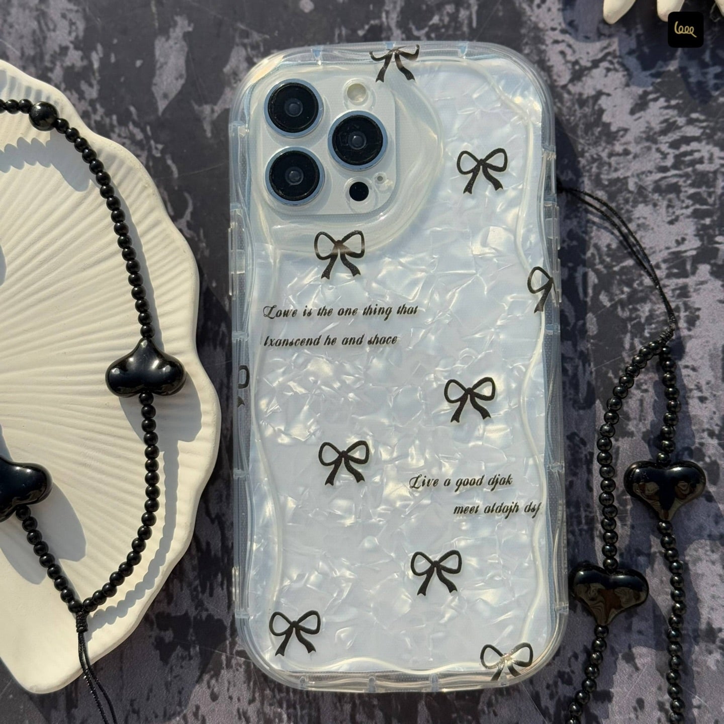 Black Bow Case With Charm 🪢