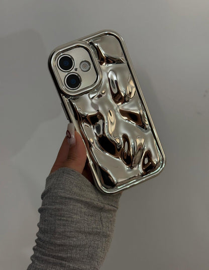 NEW Silver 🩶 Glossy Meteorite Soft Wavy Case