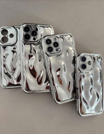 NEW Silver 🩶 Glossy Meteorite Soft Wavy Case
