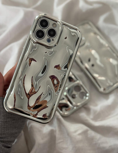 NEW Silver 🩶 Glossy Meteorite Soft Wavy Case
