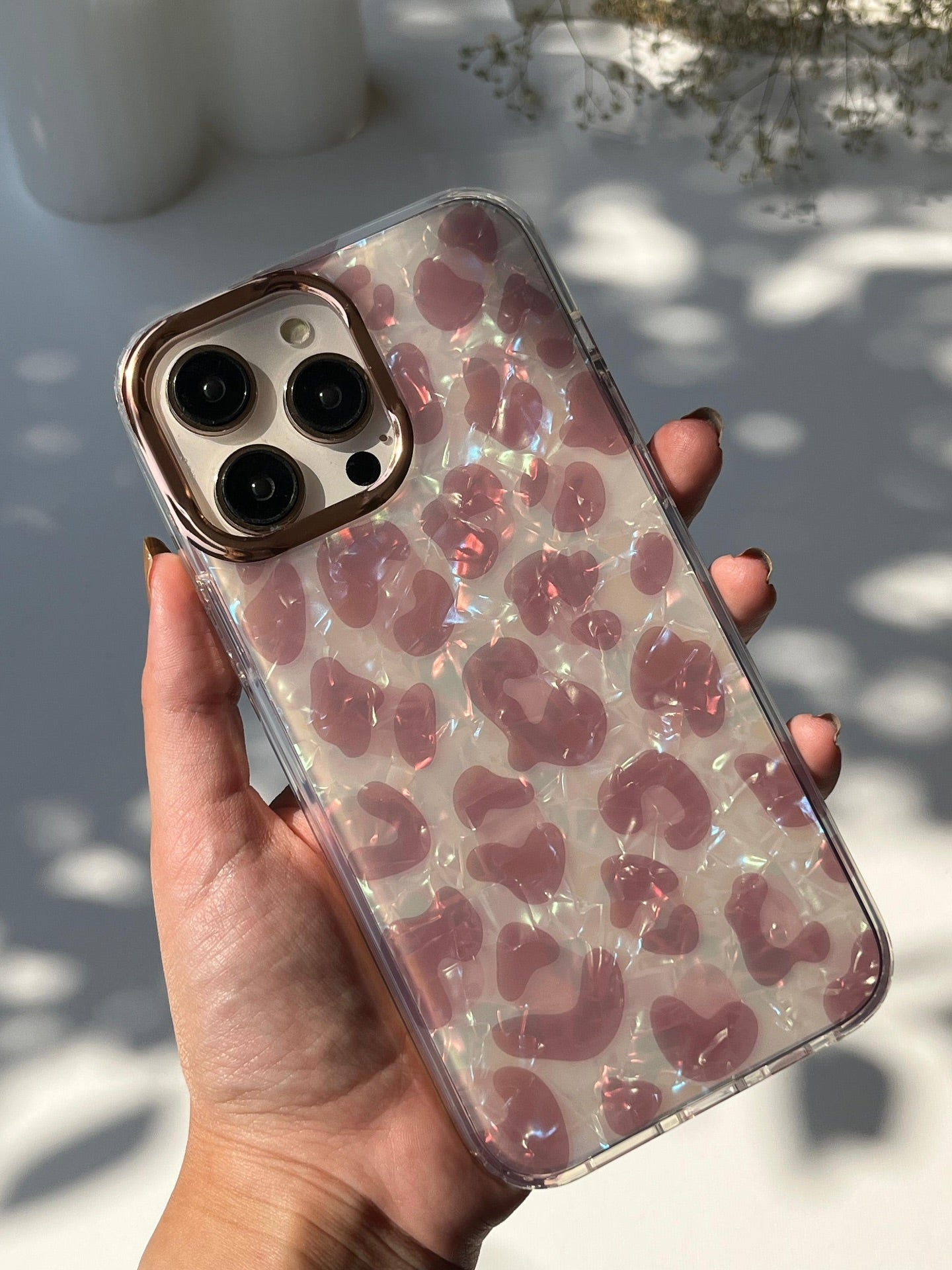 Cheetah 🐆 Gradient Laser Marble Shine Case