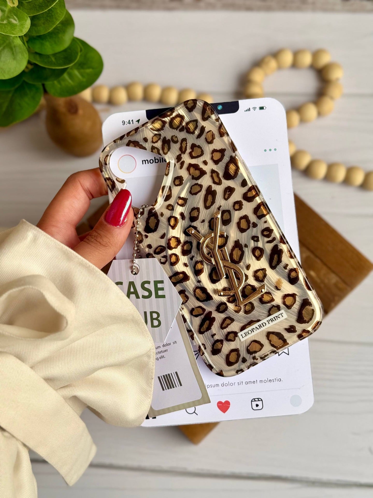 New YSL Branded Leopard Print Case 💥