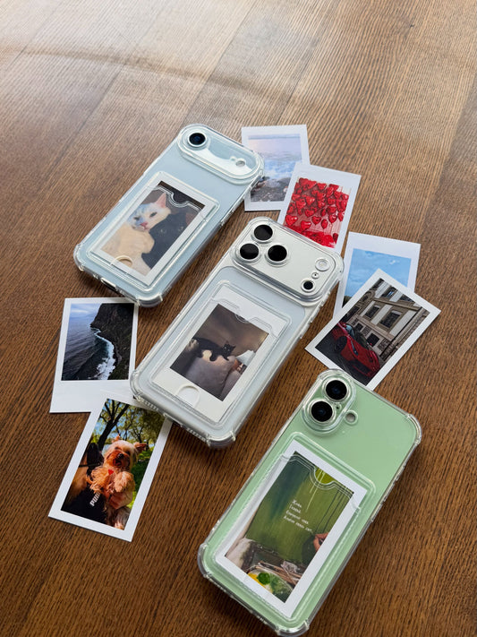 Luxury Pocket Card Holder Case 👻With Polaroids