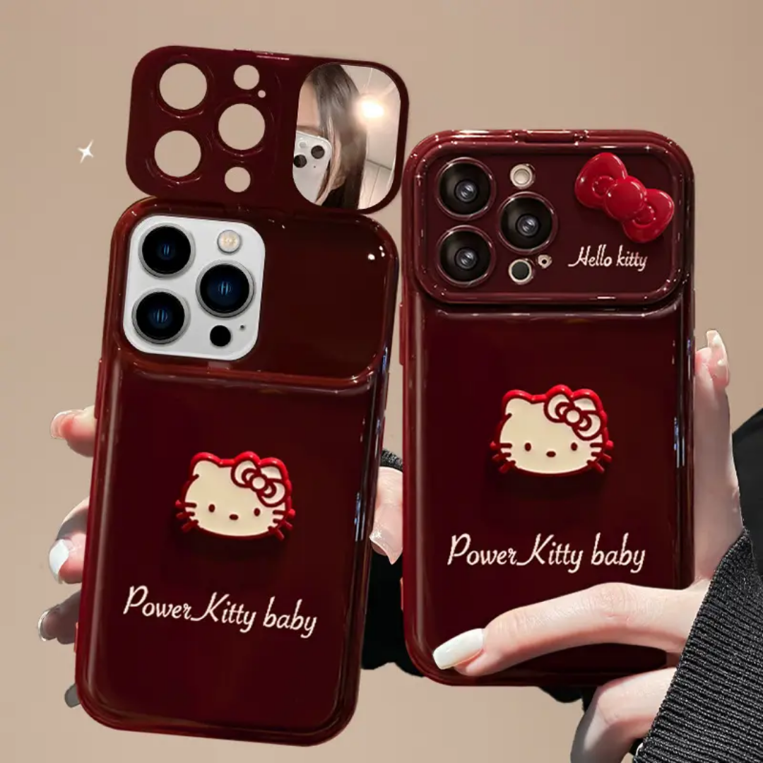 Trendy Wine Hello Kitty Case With Lanyard 🍷