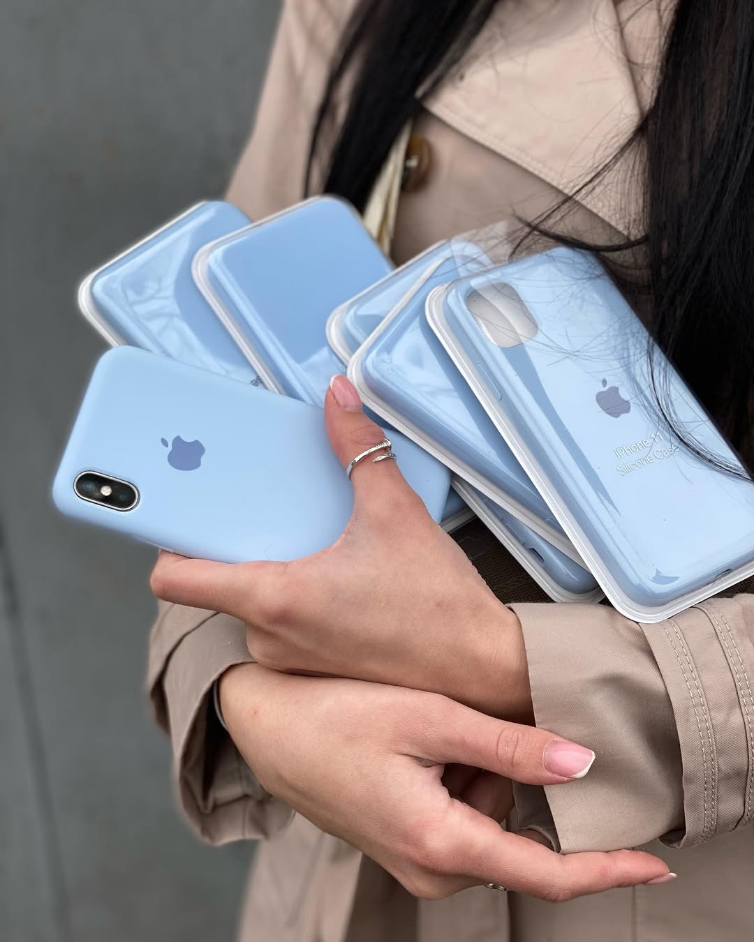 Siera Blue (Light Blue) Silicon Case With Soft Padding 🩵