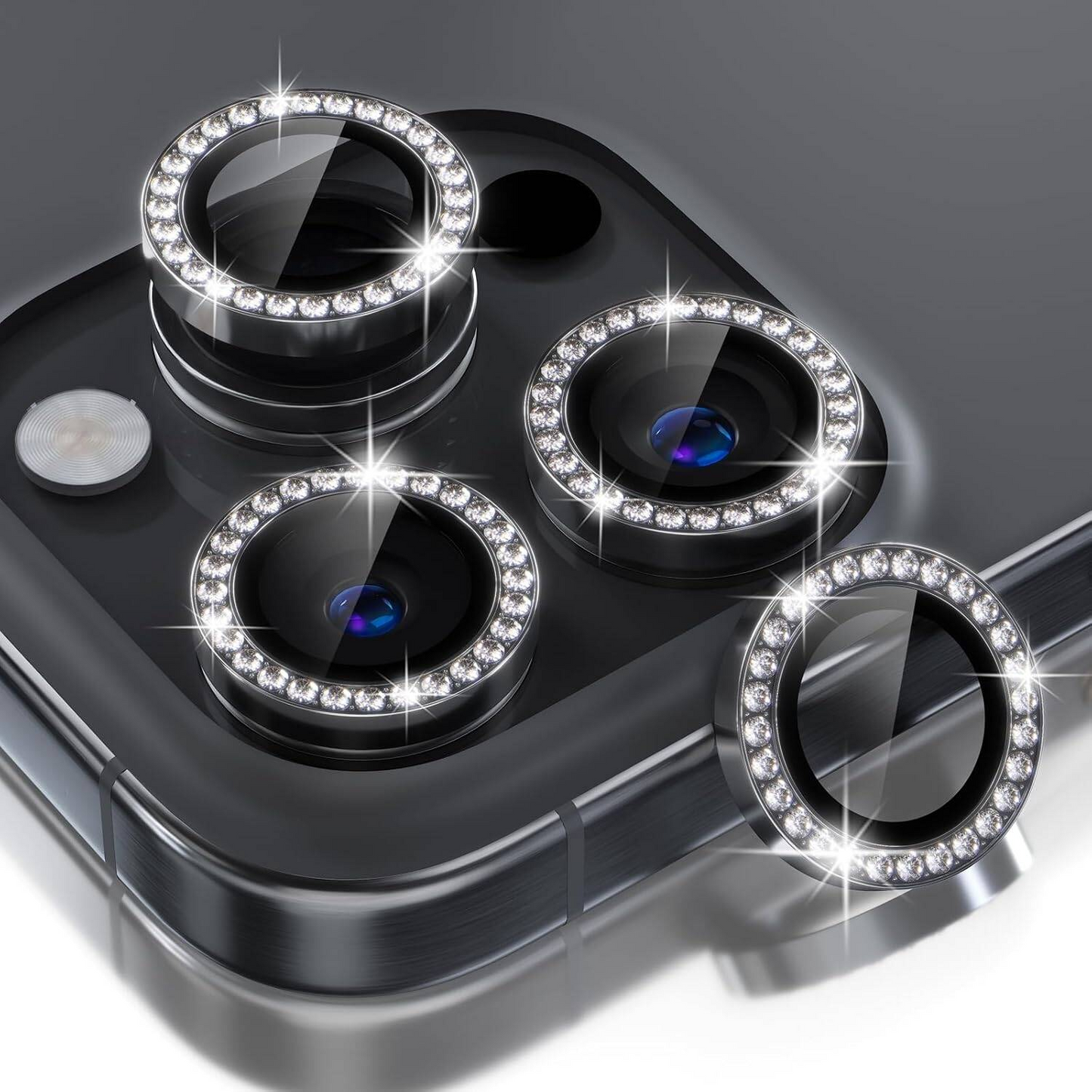 Rhinestones Shimmer Camera Protective Lenses For Iphone ✨