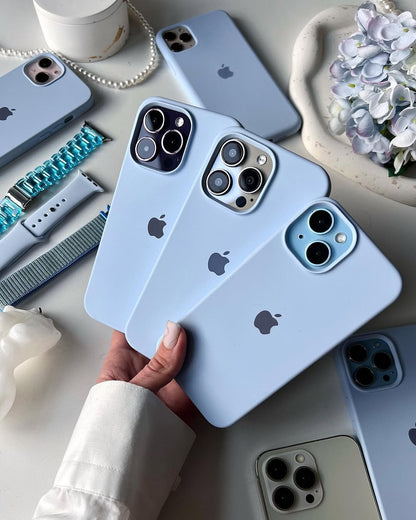 Siera Blue (Light Blue) Silicon Case With Soft Padding 🩵