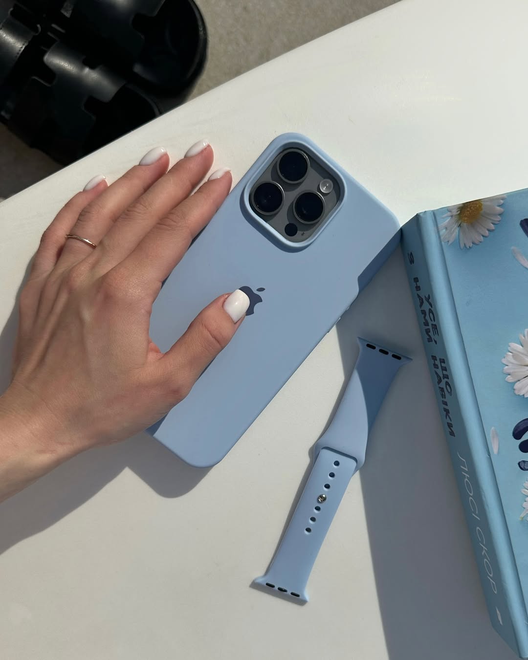 Siera Blue (Light Blue) Silicon Case With Soft Padding 🩵