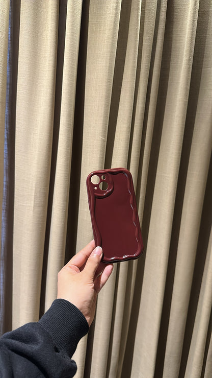 Burgundy 🍷Cherry Wavy Wine Case (FLAT 50% OFF)