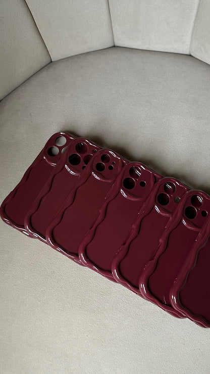 Burgundy 🍷Cherry Wavy Wine Case (FLAT 50% OFF)