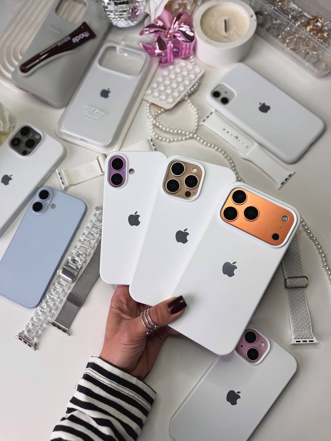 Milky White (Pure White) Silicon Case With Soft Padding