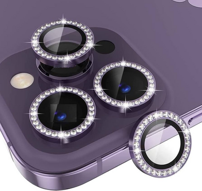 Rhinestones Shimmer Camera Protective Lenses For Iphone ✨
