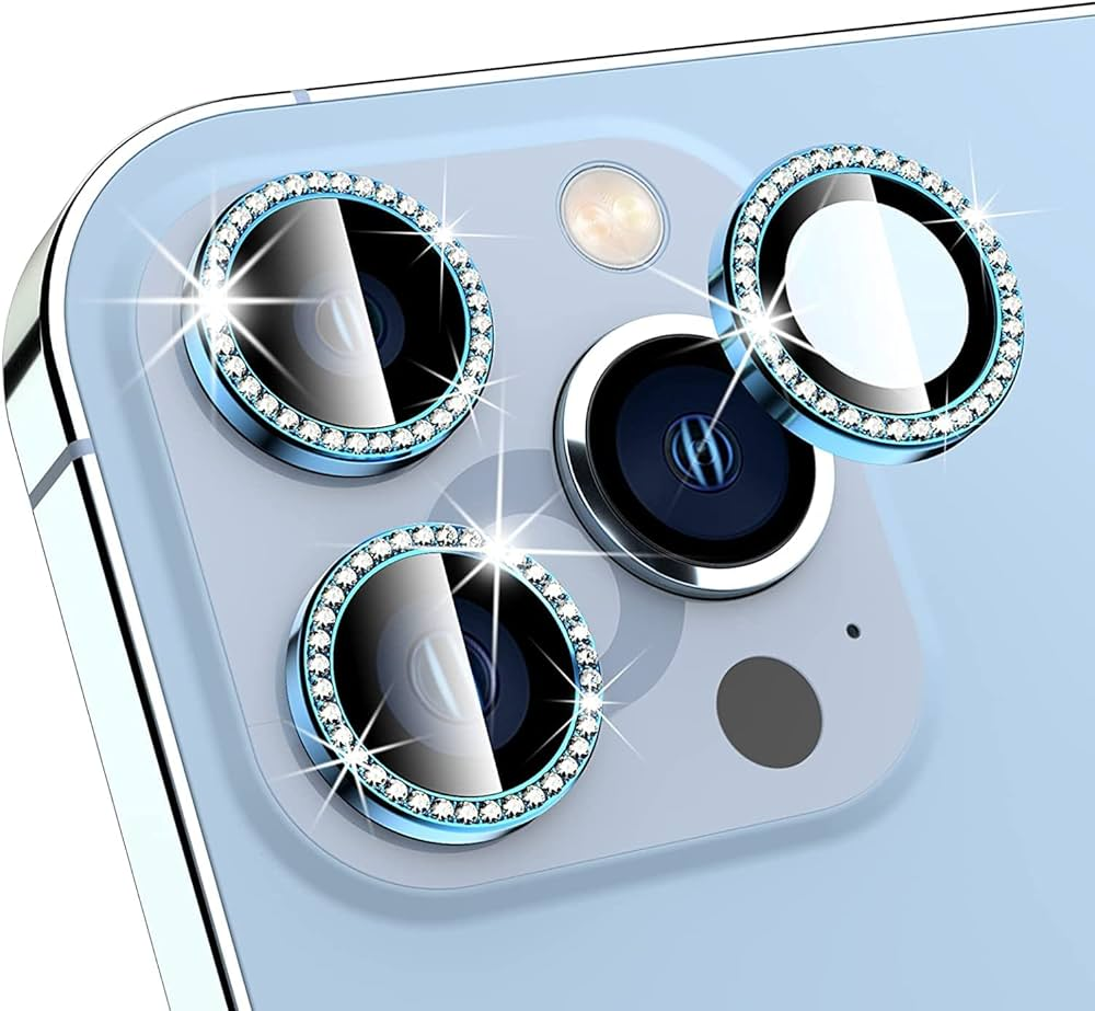Rhinestones Shimmer Camera Protective Lenses For Iphone ✨