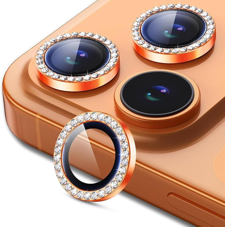 Rhinestones Shimmer Camera Protective Lenses For Iphone ✨