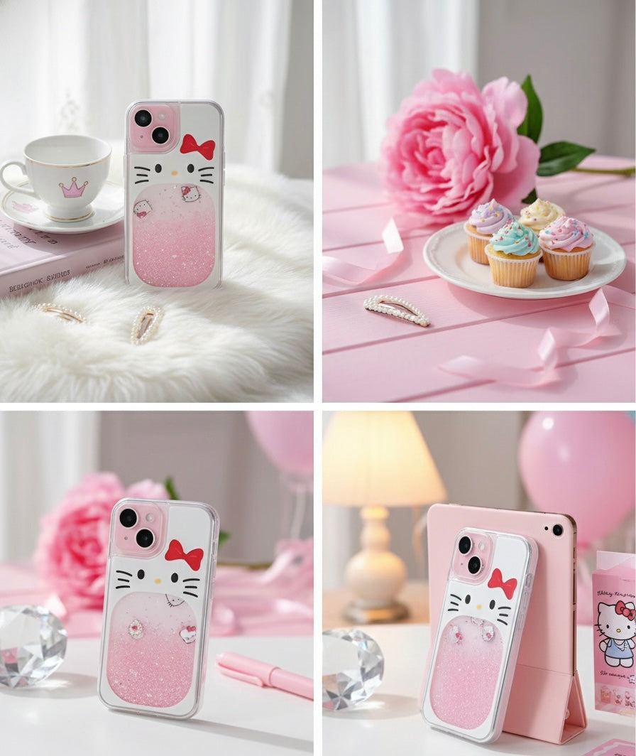 Hello Kitty Waterfall Moving Icon Case 🐱
