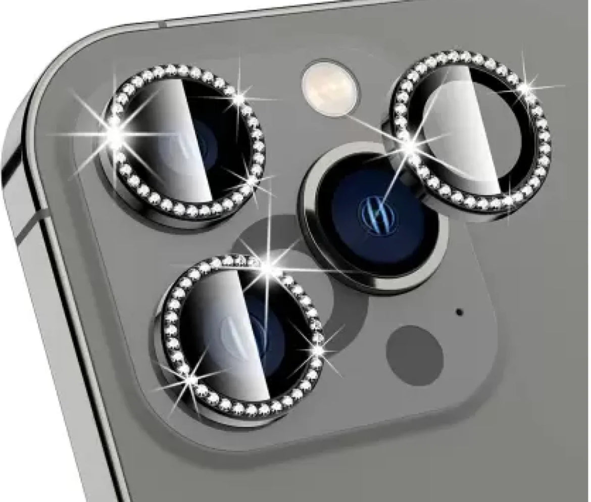 Rhinestones Shimmer Camera Protective Lenses For Iphone ✨