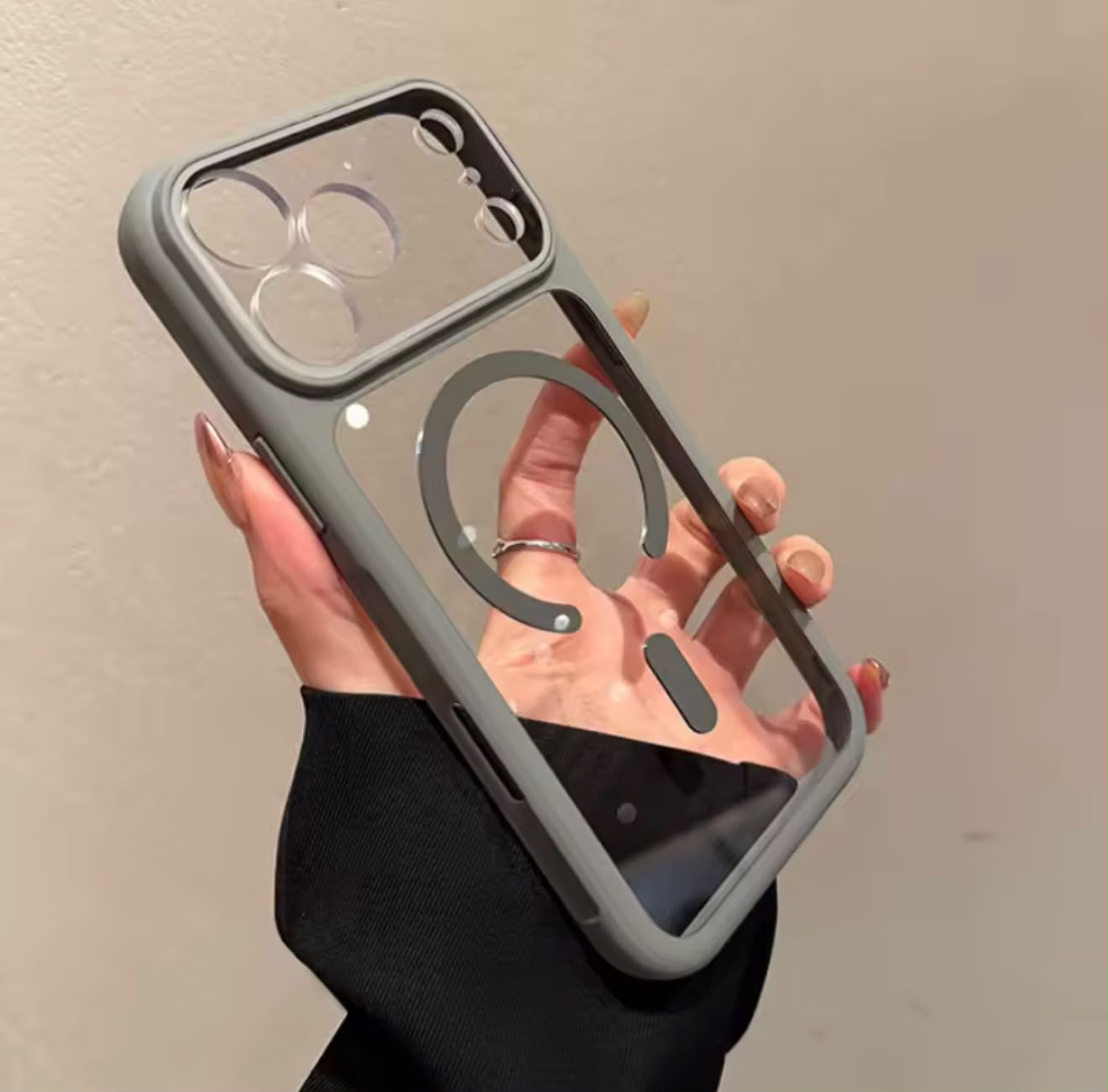 Crystal Clear Anti-Yellow Rubber Border Case 💪🏻