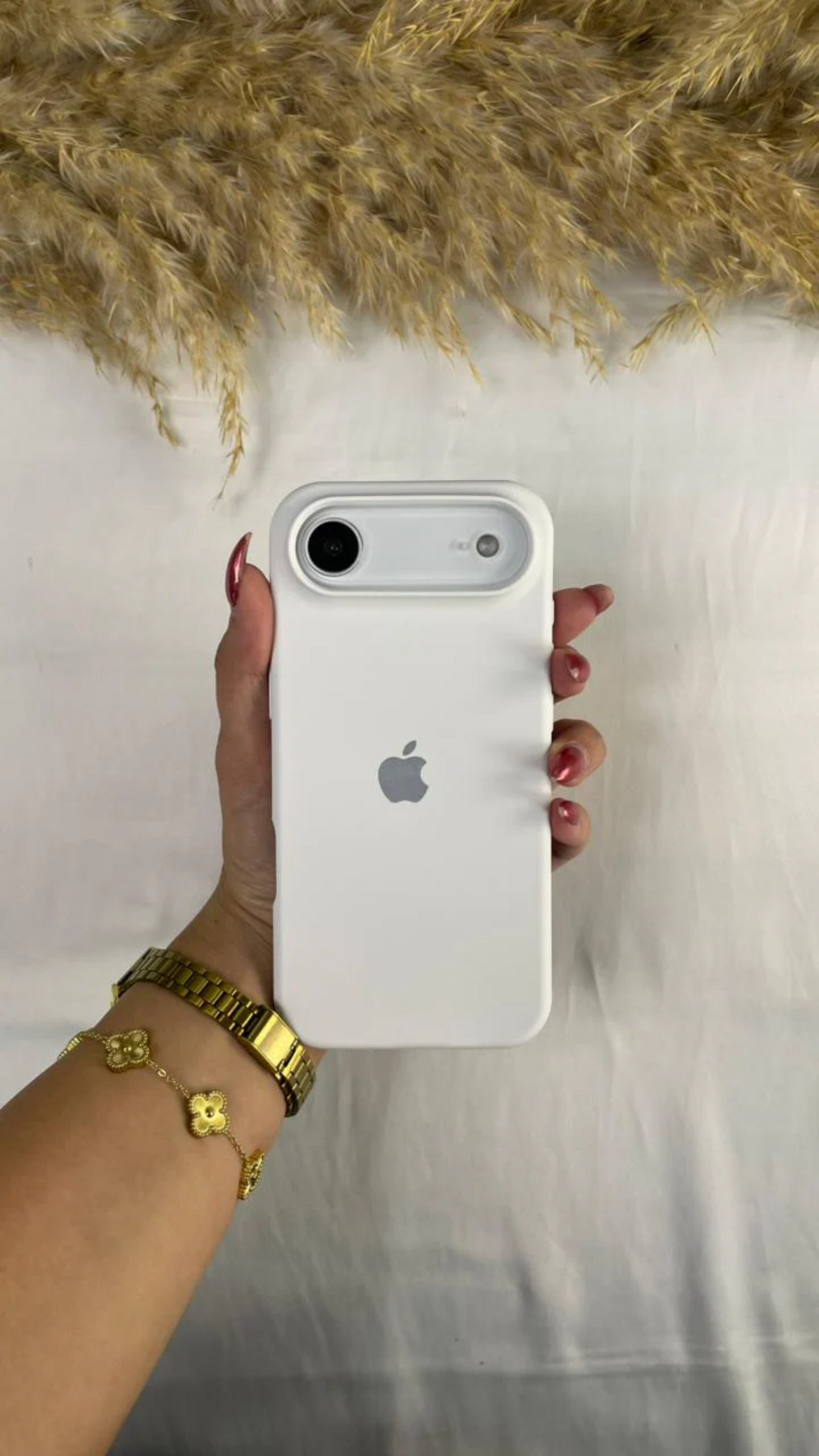 Milky White (Pure White) Silicon Case With Soft Padding