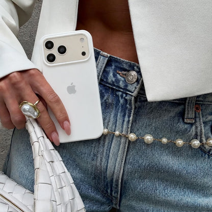 Milky White (Pure White) Silicon Case With Soft Padding