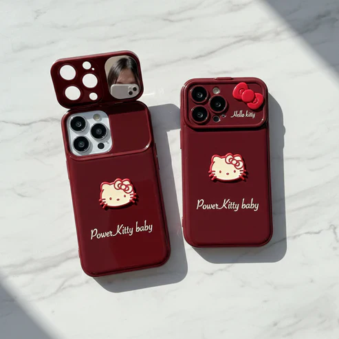 Trendy Wine Hello Kitty Case With Lanyard 🍷