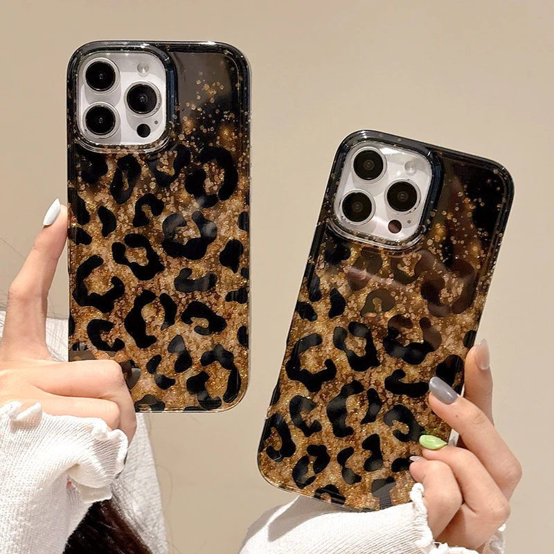 New Golden 🥇Cheetah Glitter Leoperd Case