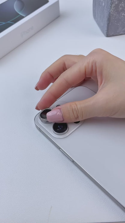 Rhinestones Shimmer Camera Protective Lenses For Iphone ✨