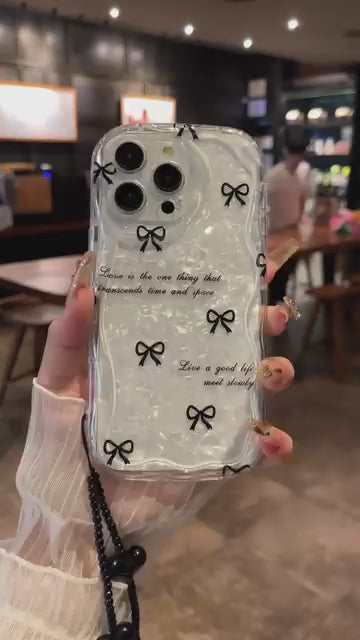 Black Bow Case With Charm 🪢